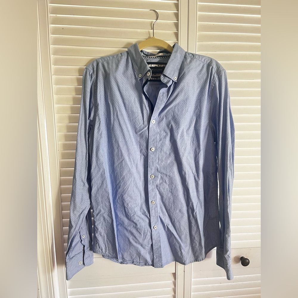 Denim & Flower Light Blue Casual Button-Down Shirt